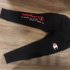 Champion Black and Red Athletic Sweatpants